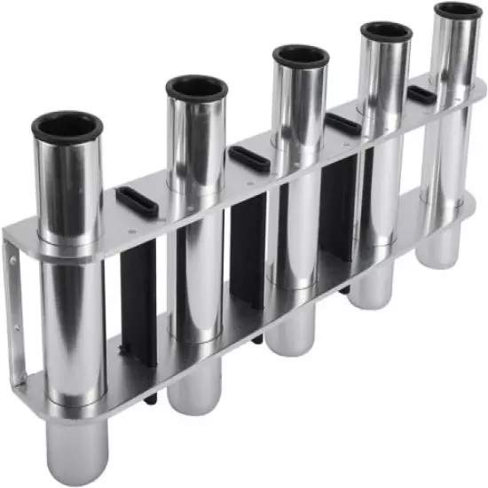 5 Tubes Fishing Rod Holder Marine Stainless Steel 5 Link Boat Rod Rack for Yatch