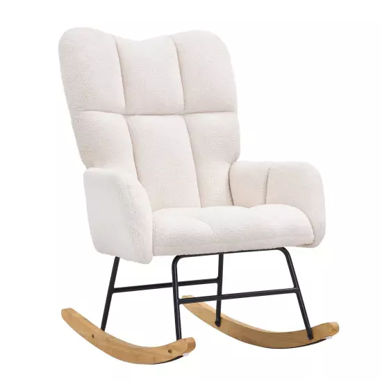 VEVOR Rocking Chair Nursery, Glider Rocking Chair with Soft Seat and High Backr