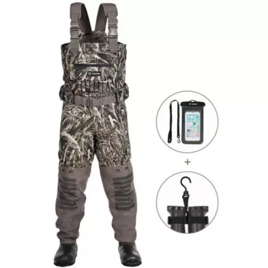 TideWe Insulated Chest Waders 1600G Waterproof for Duck Hunting Steel Shank Boot