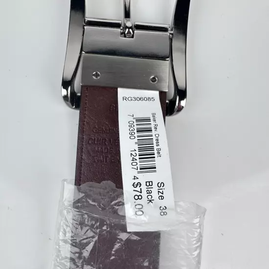 Robert Graham Mens Reversible Leather Baker Belt Black Brown RG306085 Size 38