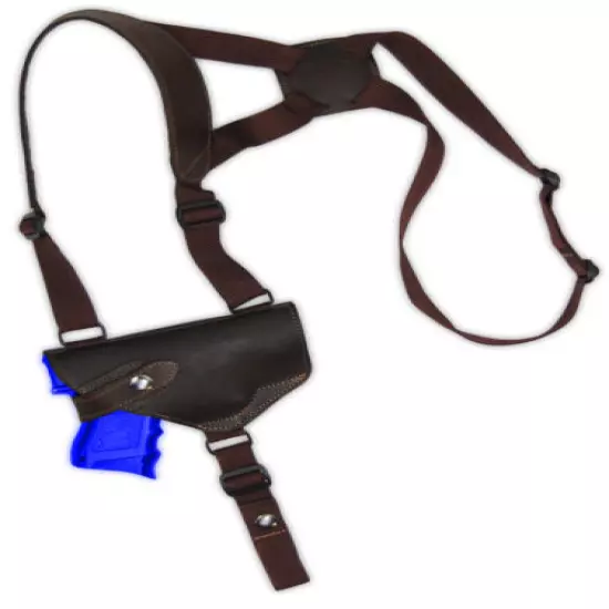 NEW Barsony Brown Leather Horizontal Shoulder Holster S&W M&P Shield w/ LASER