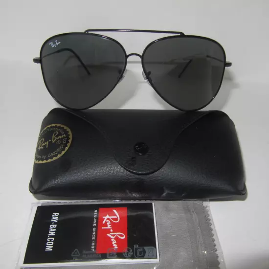 Ray Ban RBR0101S 002 GS Black Aviator Reverse Unisex Sunglasses NWT $203