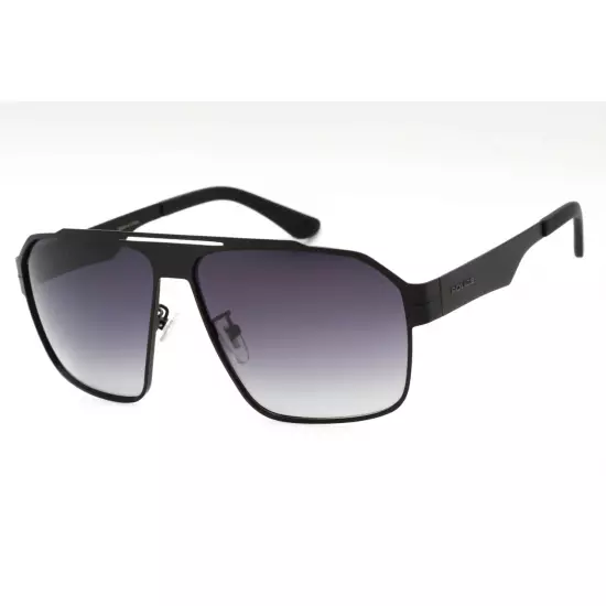 Police Men's Sunglasses Shiny Black Metal Pilot Shape Full Rim Frame SPLL08 530P