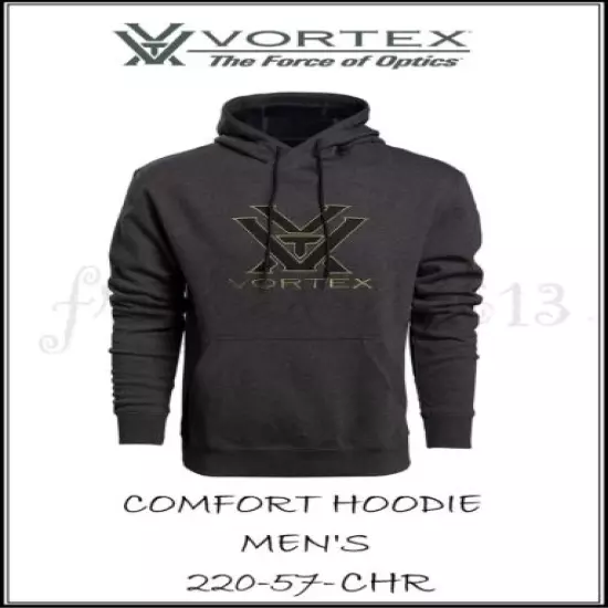 VORTEX OPTICS Men's Comfort Hoodie - Charcoal Heather - 220-57-CHR - Auth Dealer