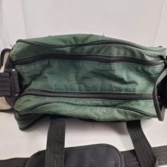 Eddie Bauer Bag 16x11x9 Multi Use Green with Pigskin Accents