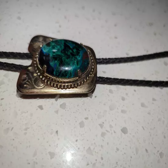 Natural Green/ Turquoise Bolo Tie