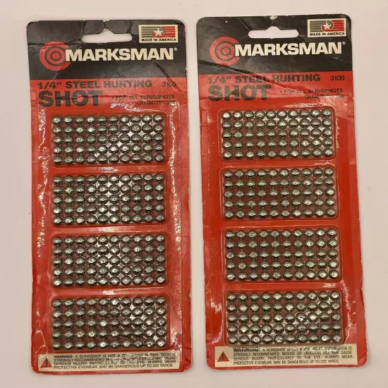 Marksman 200 COUNT 1/4" Steel Hunting Shot BBs For All Slingshots 3100 Vintage