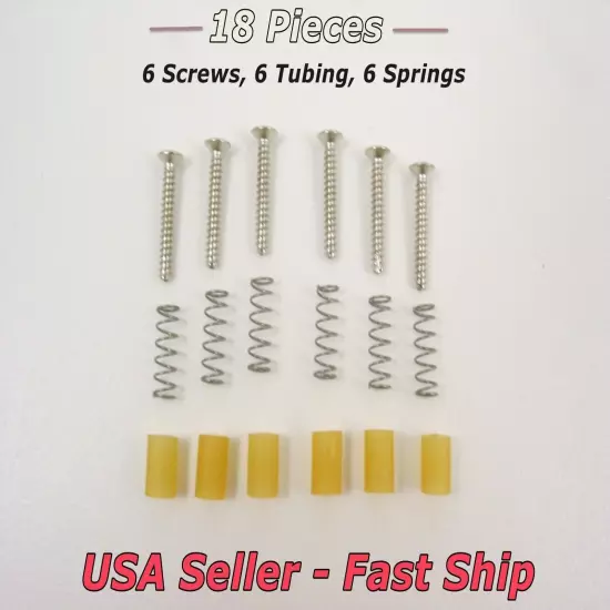 SSS Single Coil Pickup Mounting Screws Tubing & Springs 6 each for Stratocaster