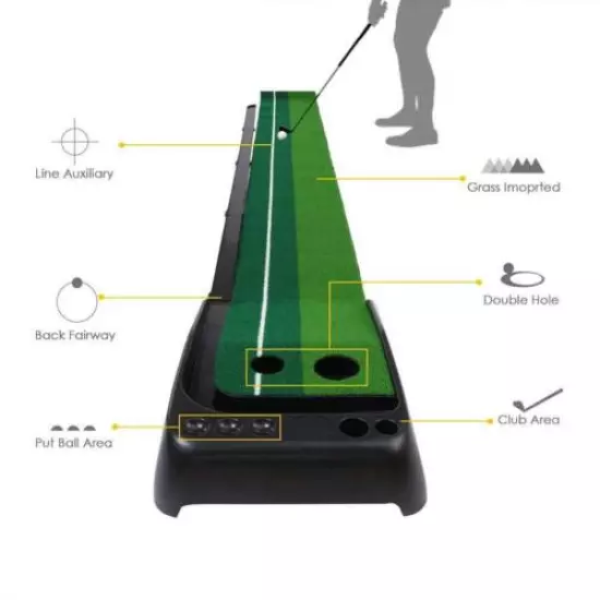 Golf Green putter trainer upgrade edition w/automatic ball return-NO PUTTER Club