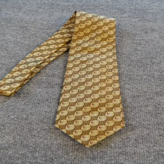 Robert Talbott Best of Class Tie Men's Silk Gold w/Unique Design 58 x 4