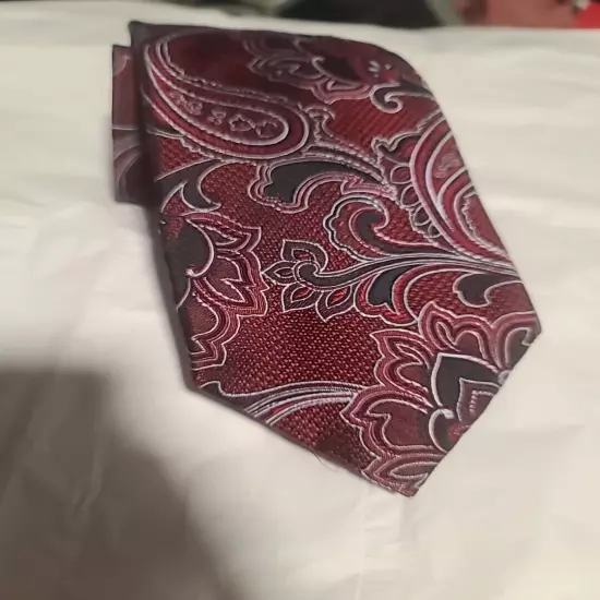 Jos A Bank Red Floral Silk Tie