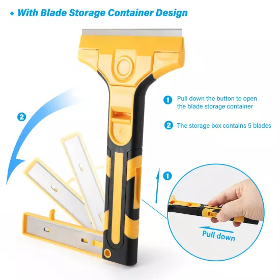 Razor Blade Scraper Tool Wall Paint Window Glass Scraper with Extra Razor Blades