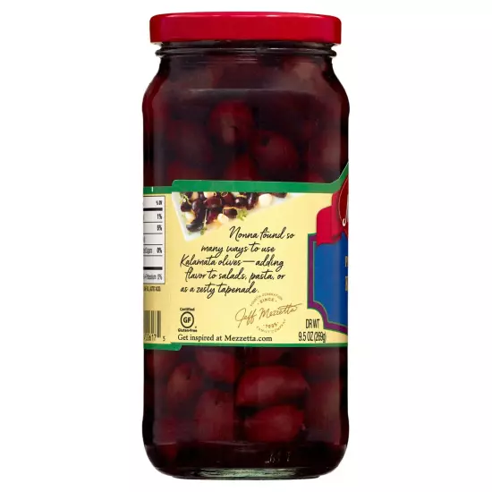 Mezzetta Pitted Greek Kalamata Olives – 5 Pack, 9.5 oz Glass Jars | Gluten-Free