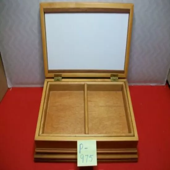 CUSTOM MADE WOOD GOLFER'S JEWELRY BOX WITH HUMOROUS "MISSED PUTT" PICTURE EXC.