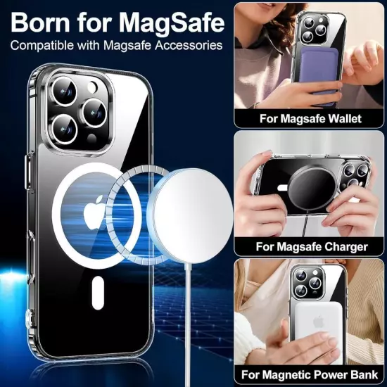 For iPhone 16 Pro Max Plus+ Military-Grade Case Magnetic Cover + Glass Protector