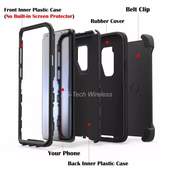 For Samsung Galaxy S9 S9 Plus Shockproof Heavy Duty Rugged Case Cover Belt Clip