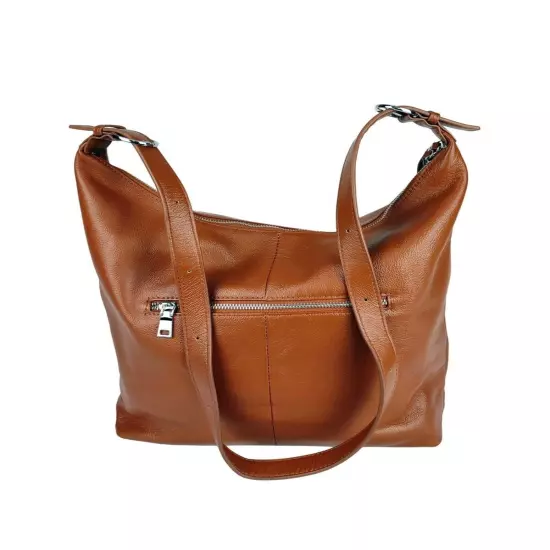 ITALIAN PREMIUM SMOOTH LEATHER EXTRA-LARGE SHOULDER BAG HOBO - MADE IN ITALY