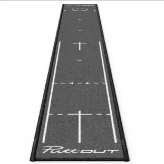 PuttOut Pro Golf Putting Mat Grey Perfect Your Putting (7.87-feet x 1.64-feet)