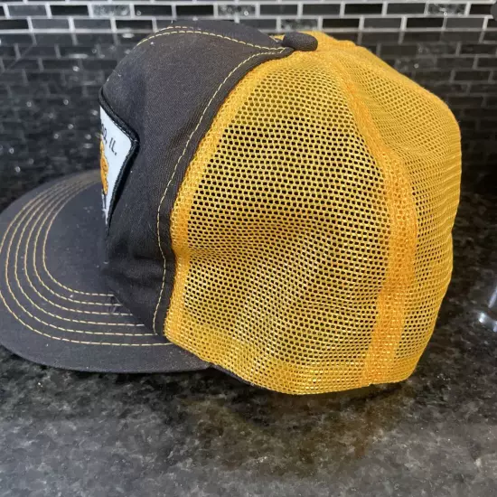 VTG E.J. Cattani & Son Hat Snapback Cap Mens Black Yellow Ladd, IL. USA READ