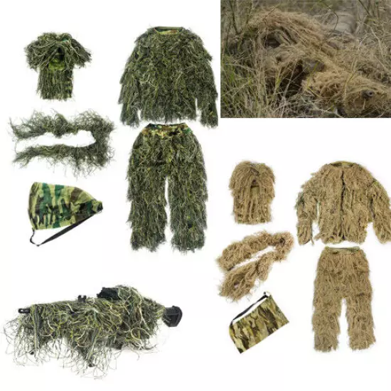 3D Ghillie Suit Woodland Camouflage Traning Clothing Hunting 2 Colors