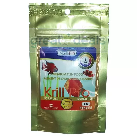 NorthFin Krill Pro Formula 1mm Pellets 20g Carnivore Omnivore Premium Fish Food