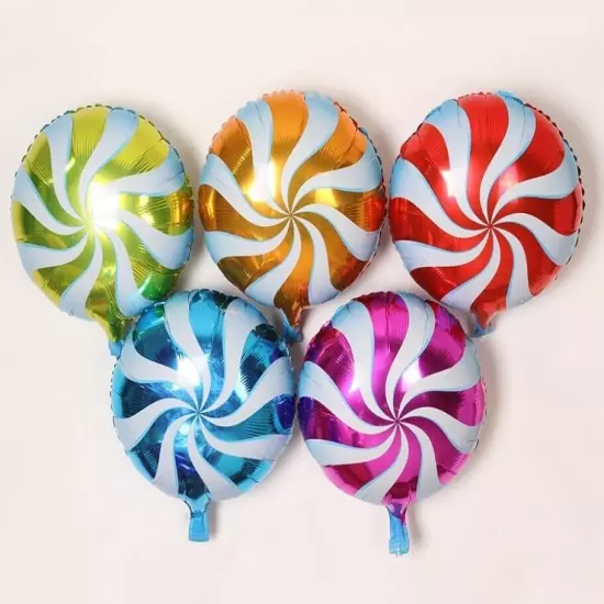 5 X 18" Sweet Candy Lollipop Swirl Foil Balloons Birthday XMAS Party Balloons