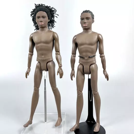 1:6 BJD Dolls Chocolate Movable Jointed Nude Doll Body Black Hair Heads Kid Toys