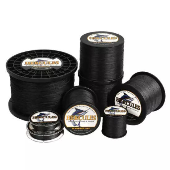 HERCULES 4 8 9 12 Strands PE 6-300lb Braided Ice Fishing Line Black 109-2187yds