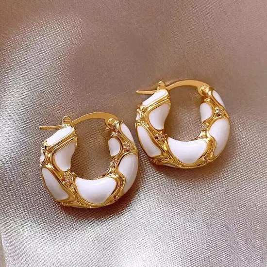 1Pair Vintage Temperament Hoop Earrings For Women Girls Delicate Jewelry Gifts