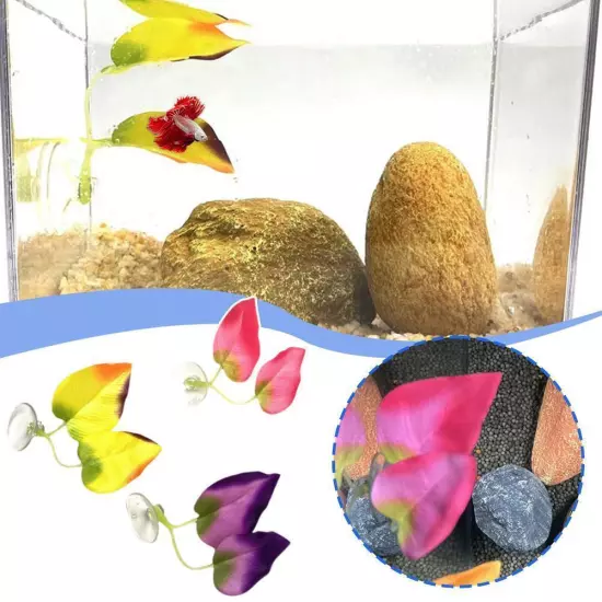 Artificial Aquatic Plants Aquarium Tank Betta Spawning Leaf Decoration K9N5