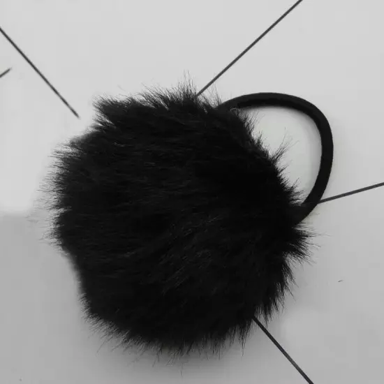 2/1PCS 6/5cm Fluffy Pompom Elastic Hair Ties Bobbles Fur Ball Ponytail Band