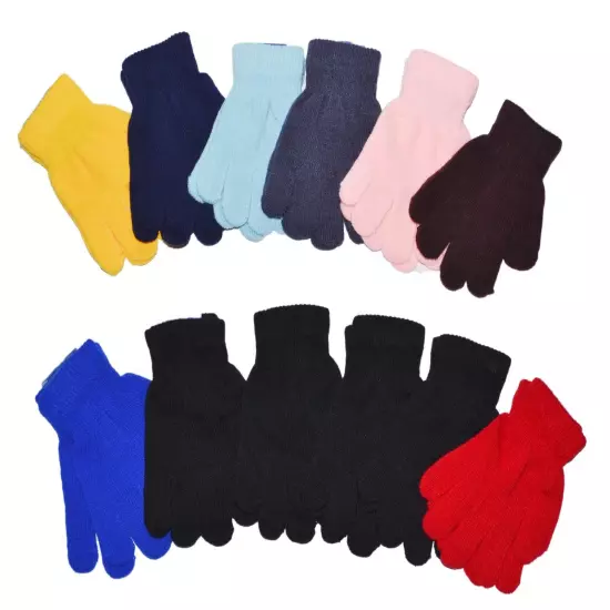 Bulk Wholesale Magic Knit Gloves Kids Children Winter One Size for Most Boy Girl