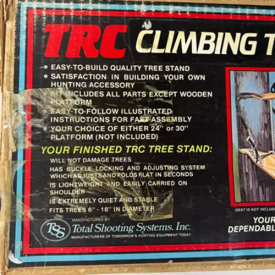 Vintage TRC Climbing Tree Stand Kit Total Shooting Systems Inc 1980's USA