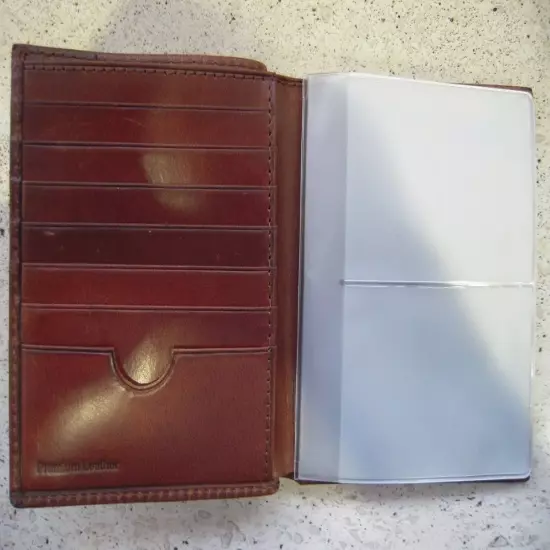 BROWN ROLFS Men's wallet 21 credit card slots Genuine Premium Leather ATTACHE NW