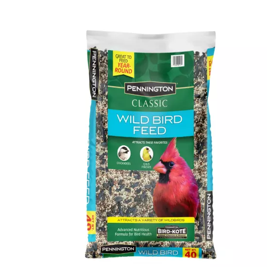 Pennington Classic Wild Bird Feed and Seed, 40 lb. Bag, Dry, 1 Pack