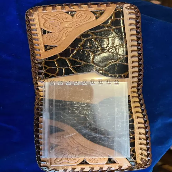 Handcrafted Tooled Western Leather Wallet bifold Cowboy Floral