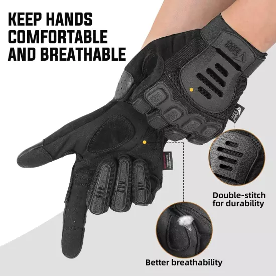 ZUNE LOTOO Touchscreen Tactical Gloves with TPR Impact Protective & Palm Padd...