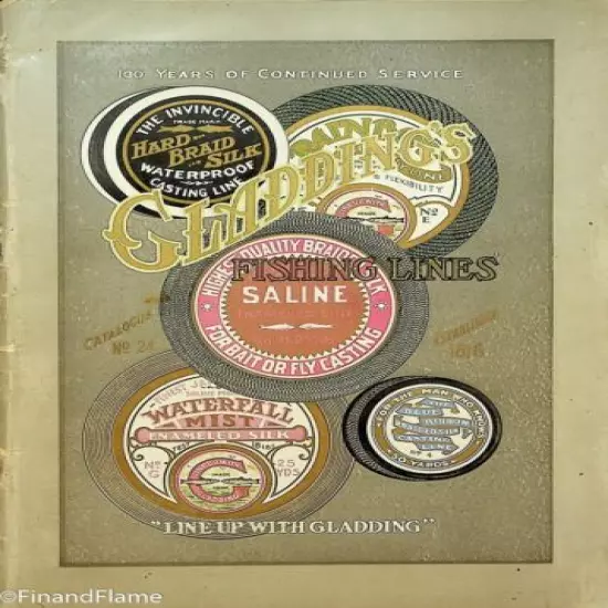 Vintage #24 1923 Gladding Antique Fishing Line Catalog 1919 Price List SJE349