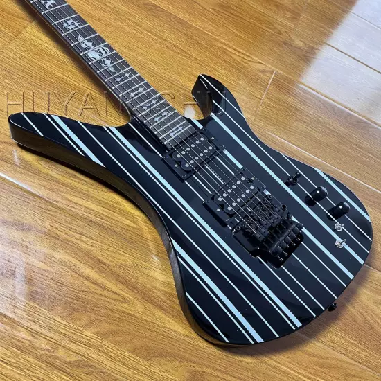 Synyster Gates Electric guitar FR bridge black and white striped mahogany board-