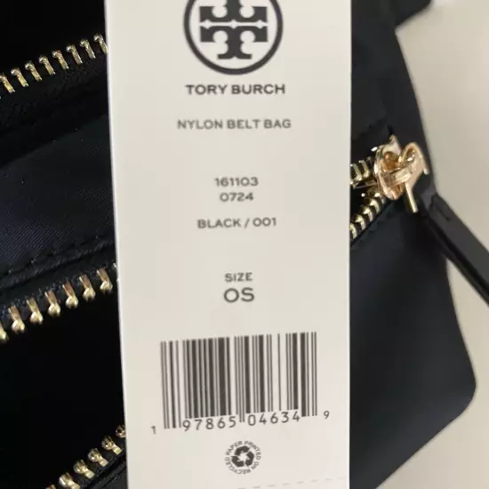 NWT Tory Burch Nylon Belt Bag Black