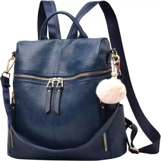 Leather Travel Backpack Purse for Women