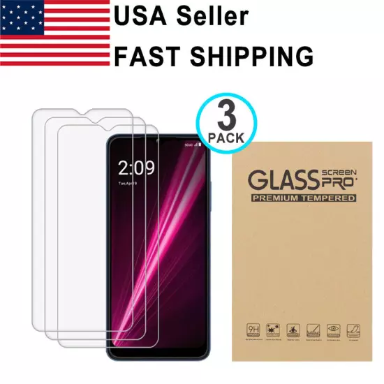 3PK Tempered Glass Screen Protector For T-Mobile Revvl 4 4+ 5G V+ 6 6X Pro 5G