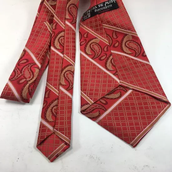 CASA DE MODA Mens Tie Orange Tan