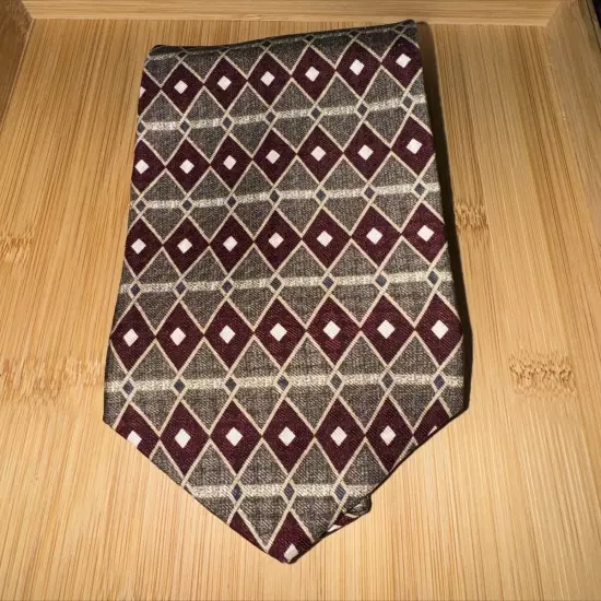 Woodward Multicolor Geometric Silk Tie - 56L 4.0W