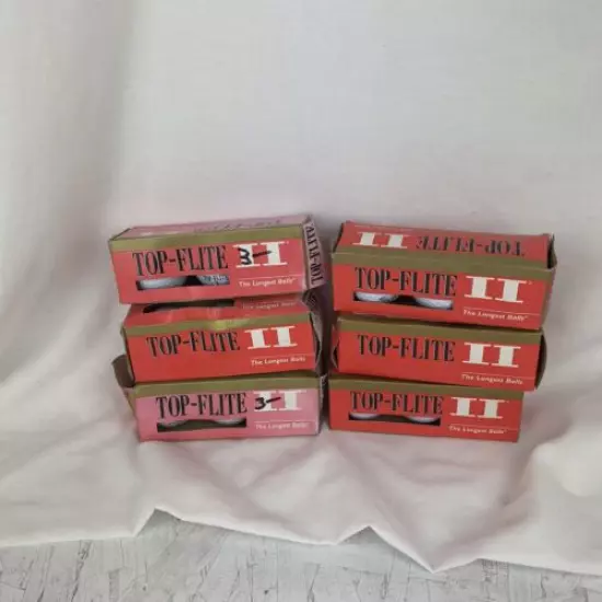 Lot Of (6) 3 Ball Sleeves Vintage 1996 Top Flite II Golf Balls , 18 Total New