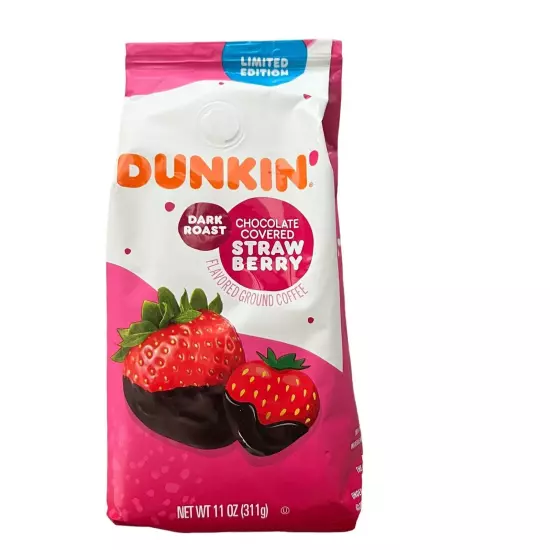 Bag of Dunkin Dark Roast Chocolate Covered Strawberry Coffee 11oz EA 10/30/2024