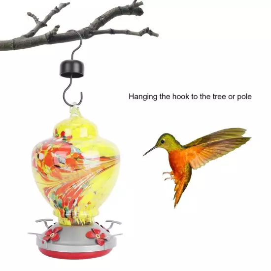 Garden Colorful Painting Bird Feeder Water Feeding Tool Equipments HD JY