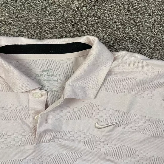 Nike Men’s Dri-Fit Vapor Polo Golf Shirt Size Medium Light Pink Standard Fit EUC