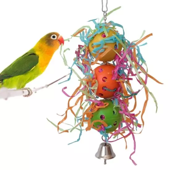 Bird Entertainment Toy Parrots Shredders Toy Natural Teething Chew Hanging