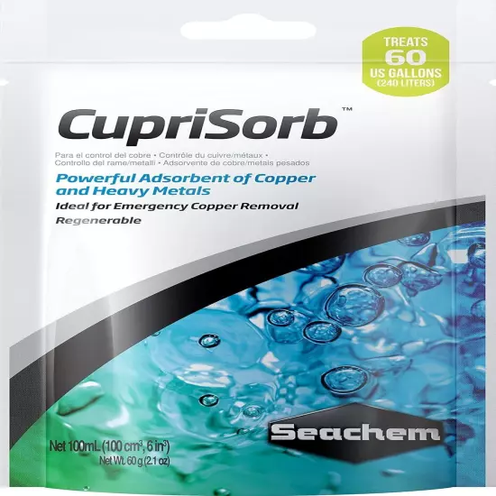 Seachem CupriSorb Absorbent For Removing Copper and Heavy Metals 100ml - 2 Pack